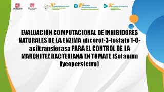 EVALUACIÓN COMPUTACIONAL DE INHIBIDORES NATURALES DE LA ENZIMA glicerol3fosfato 1Oaciltransferas [upl. by Craw]