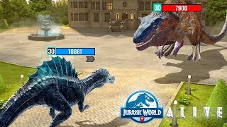 GRYGANYTH vs LORD LYTHRONAX BOSS JURASSIC WORLD ALIVE [upl. by Helbon]