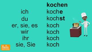 Deutsch lernen A1  Verben im Präsens konjugieren [upl. by Athalla]