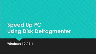 How to Use Windows 10 Disk Defragmenter To Boot PC Performance  The Teacher [upl. by Volin]