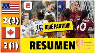 DRAMÁTICO EEUU venció a Canadá en PENALES y definirá la FINAL vs Brasil  Copa Oro Femenina [upl. by Alul]