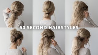 6 60 SECOND HAIRSTYLES ✨ Cute Hairstyles For Long Hair [upl. by Aicertal]