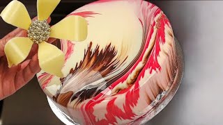 How to make crazy Mirror glaze cake  Fruit Cheesecake  Entremet Cake [upl. by Steinberg]