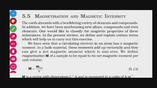 NCERT 55 MAGNETISATION AND MAGNETIC INTENSITY CLASS 12 CH 5 MAGNETISM AND MATTER [upl. by Anitsuj]