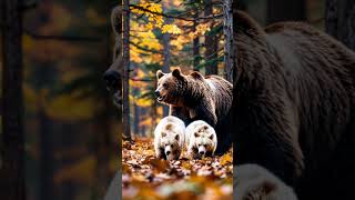 You must see Unseen Footage Brown Grizzly Bear Protecting Rare White Grizzly Cubs bear animals [upl. by Navlys193]