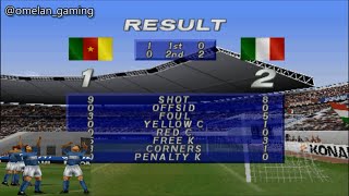 Cameroon vs Italy  World Soccer Winning Eleven 2002  PlayStation 1 [upl. by Anilehcim461]