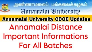 Annamalai University CDOE Students Important Doubts And Answers 👍 [upl. by Retrac]