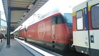 SBB Re 460 quot022quot amp quot018quot Zwischenloks mit IC2000 in Weinfelden 180513 [upl. by Terrie]