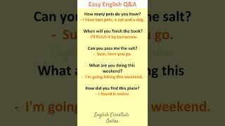 Easy English Questions amp Answers  English Speaking Practice  Learn English [upl. by Stieglitz69]