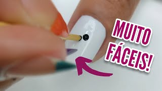 5 modelos de unhas decoradas com PALITO DE DENTE FÁCIL [upl. by Asiret]