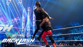 Bobby Lashley slams the colossal Omos WrestleMania Backlash WWE Network Exclusive [upl. by Schoof]