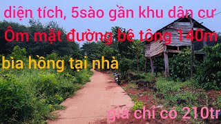 diện tích 5sào đất đỏkhu dân cư ôm mặt đường bê tông 140m giá chỉ có 210tr  bìa hồng tại nhà [upl. by Gut668]