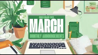 March Monthly Announcements  324 [upl. by Guthrie]