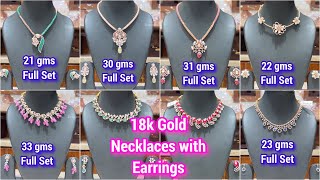 18k gold necklace sets with price  18k gold jewellery  18k necklace designs with price [upl. by Tumer352]