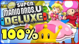 New Super Mario Bros U Deluxe 🌰 3S Skyward Stalk 🌰 100 All Star Coins [upl. by Atinra]