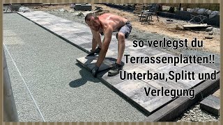 So verlegst du Terrassenplatten 5cm auf Splitt Schritt für Schritt erklärt [upl. by Ebag]