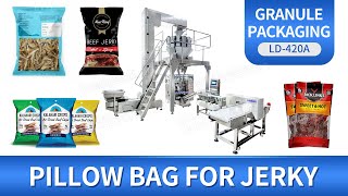 Automatic Jerky Pillow Pouch Vertical Form Fill Seal Packing Packaging Machine [upl. by Munt]