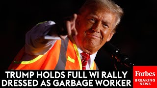 FULL RALLY Trump Dons Orange Garbage Worker Vest For Campaign Event In Green Bay Wisconsin [upl. by Aniratac]