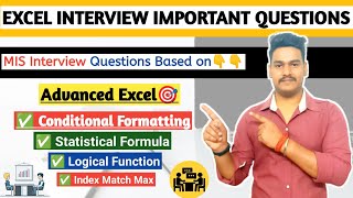 Interview Questions amp Answer for Excel  excel interviews job  MIS Interview Questions and Answers [upl. by Illah]