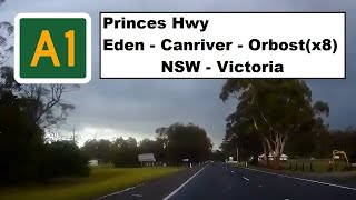 A1 Princes Hwy drive from Sydney to Melbourne 009 Eden  Canriver  Orbost x8 [upl. by Leinehtan]