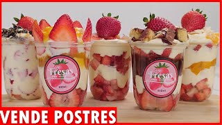 Receta MILLONARIA 💲 6 FRESAS con CREMA Postres Para GANAR muchos CLIENTES [upl. by Donall]