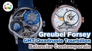 GMT Quadruple Tourbillon amp Balancier Contemporain by Greubel Forsey [upl. by Dibrin]