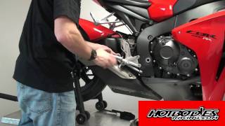 2008 CBR 1000RR Hotbodies Racing Megaphone SlipOn Installation Guide [upl. by Saihttam]