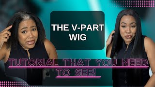 Yaki Straight V part wig tutorial I Unice Hair [upl. by Anilev]