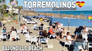 EL BAJONDILLO  TORREMOLINOS SPAIN BEACH WALK LATEST UPDATES IN DECEMBER 2021 4K [upl. by Darmit169]