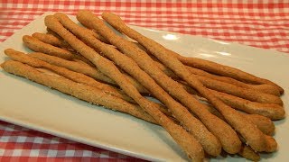 Receta fácil de Grisinis crujientes con harina de espelta rosquilletas o palitos de pan [upl. by Jarad]