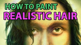 How to Paint REALISTIC HAIR  Digital Art Tutorial [upl. by Eadrahs]