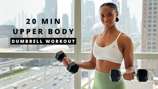 20 min Upper Body Dumbbell Workout Strength amp Tone🔥 [upl. by Chasse]