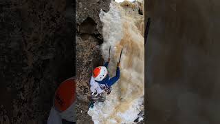 Climbing around a Parasol iceclimbing climbing alpineclimbing alpine [upl. by Forsta]