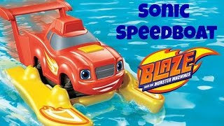 Blaze And The Monster Machines Sonic Speedboat Blaze Pool Party Bath Toys Water Toys Bath Time FUN [upl. by Swithbert746]