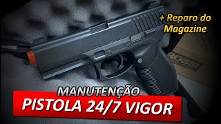 Pistola Airsoft V310 247 Rossi 6mm Spring Vigor Manutenção e Reparo do Magazine [upl. by Ees894]