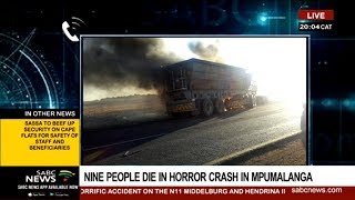 Nine people confirmed dead following Mpumalanga crash [upl. by Leong]