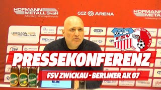 FSV TV  Pressekonferenz  FSV Zwickau  Berliner AK 20 20 [upl. by Lyrac]