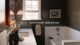 MINI BATHROOM MAKEOVER  moody renterfriendly and eclectic [upl. by Allanson]