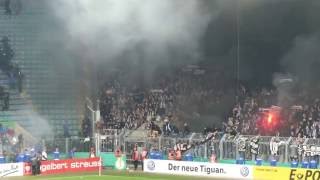 DFB Pokal  1 FC Magdeburg vs Eintracht Frankfurt  21082016  Pyro [upl. by Postman447]