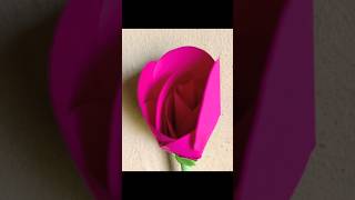 How to make realistic easy rose paper flower  diy youtubeshortscraft papercraft rose❤️ [upl. by Chastity]