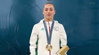 JO 2024  Gymnastique  lAlgérienne Kaylia Nemour en or premier titre africain dans la discipline [upl. by Oicapot]