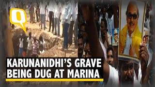 Karunadhis Grave Dug at Marina beach in Chennai  The Quint [upl. by Watanabe]