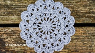 Beginners Doily Crochet Tutorial [upl. by Enahpad]