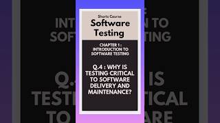 Why is testing critical to software delivery and maintenance [upl. by Demetri]