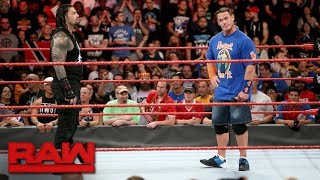 John Cena returns to Raw for a confrontation with Roman Reigns Raw Aug 21 2017 [upl. by Floyd]