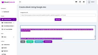 How To Create eBook Using Google Docs in Ebook Fusion AI [upl. by Pennebaker]