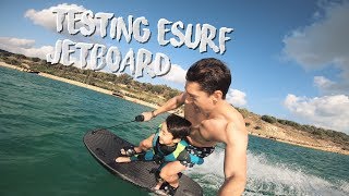 Esurf electric surfboard preview and tests  the jetboard of the future [upl. by Greenman429]