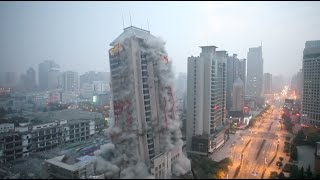 118MeterHigh Building Demolished in around 13 Seconds in NW China [upl. by Atig449]