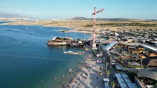 Noa beach club  Zrće Pag  Novalja  Croatia Summer 2023  drone video [upl. by Attenehs603]