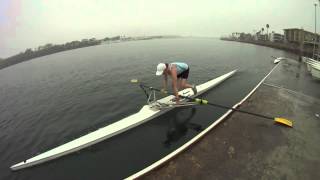 Standing Launch of a Single Rowing Shell [upl. by Silado]